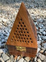 Frankincense burner made of wood, pyramid, large